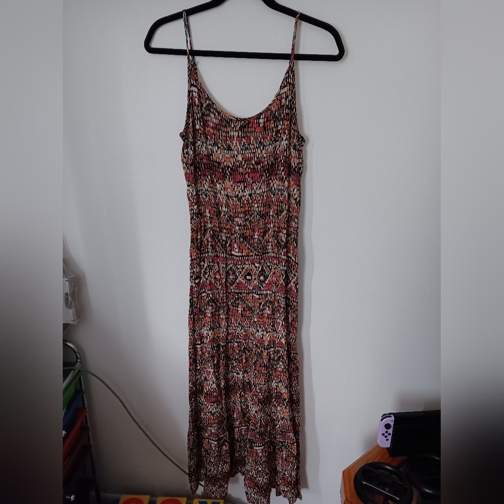 Simply Styled Red and Brown Sleeveless Maxi Dress